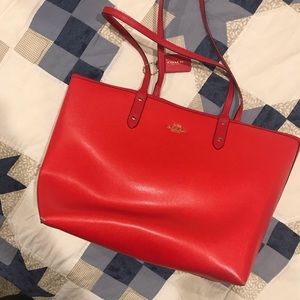Red Reversible Coach Tote
